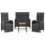 4-piece garden dining set with black synthetic rattan cushions by vidaXL, Garden sets - Ref: Foro24-3185086, Price: 431,04 €,...