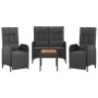 4-piece garden dining set with black synthetic rattan cushions by vidaXL, Garden sets - Ref: Foro24-3185086, Price: 414,33 €,...