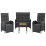 4-piece garden dining set with black synthetic rattan cushions by vidaXL, Garden sets - Ref: Foro24-3185086, Price: 431,04 €,...