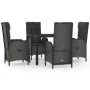 5-piece garden furniture set with black synthetic rattan cushions by vidaXL, Garden sets - Ref: Foro24-3185065, Price: 652,86...