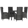 5-teiliges Gartenmöbel-Set mit schwarzen synthetischen Rattankissen von vidaXL, Gartensets - Ref: Foro24-3185065, Preis: 571,...