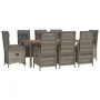 Garden dining set 9 pieces and gray synthetic rattan cushions by vidaXL, Garden sets - Ref: Foro24-3185052, Price: 1,00 €, Di...