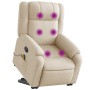 Silla de masaje reclinable de pie de tela color crema