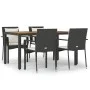 5-teiliges Gartenmöbel-Set mit schwarzen synthetischen Rattankissen von vidaXL, Gartensets - Ref: Foro24-3157965, Preis: 479,...