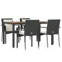 5-teiliges Gartenmöbel-Set mit schwarzen synthetischen Rattankissen von vidaXL, Gartensets - Ref: Foro24-3157965, Preis: 420,...
