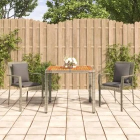 3-piece garden dining set with gray synthetic rattan cushions by vidaXL, Garden sets - Ref: Foro24-3184969, Price: 217,32 €, ...