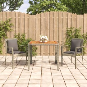 3-teilige Garten-Essgruppe mit grauen synthetischen Rattankissen von vidaXL, Gartensets - Ref: Foro24-3184969, Preis: 232,07 ...
