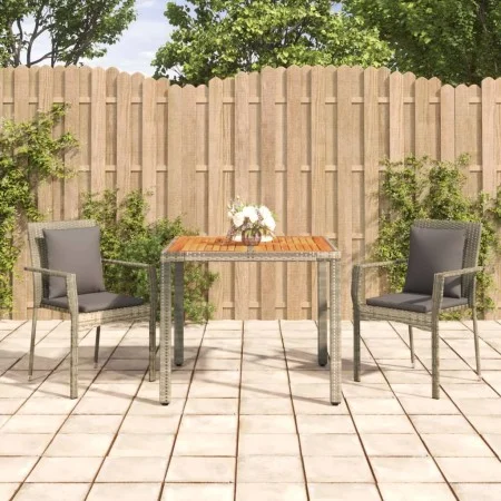 3-piece garden dining set with gray synthetic rattan cushions by vidaXL, Garden sets - Ref: Foro24-3184969, Price: 217,32 €, ...