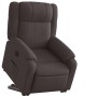 Sillón eléctrico reclinable elevable de tela marrón oscuro
