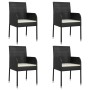 5-piece garden furniture set with black synthetic rattan cushions by vidaXL, Garden sets - Ref: Foro24-3185013, Price: 382,42...