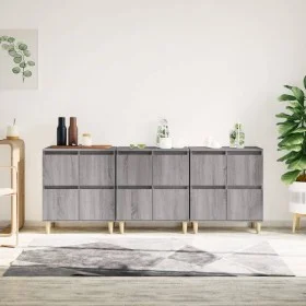 Sideboards 3 pcs Sonoma gray plywood 60x35x70 cm by vidaXL, Sideboards - Ref: Foro24-3185773, Price: 174,45 €, Discount: %