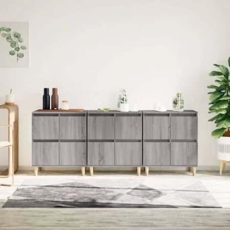 Sideboards 3 Stück Sonoma graues Sperrholz 60x35x70 cm von vidaXL, Sideboards - Ref: Foro24-3185773, Preis: 174,45 €, Rabatt: %