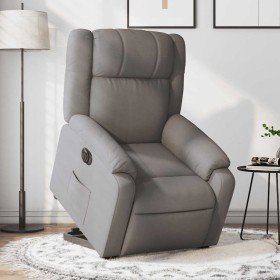 Sillón eléctrico reclinable elevable de tela gris taupe en Sillones | Comprar online en Foro24