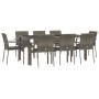 9-teiliges Garten-Esszimmerset und Kissen synthetisches Rattangrau von vidaXL, Gartensets - Ref: Foro24-3184986, Preis: 643,2...