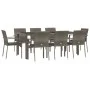Garden dining set 9 pieces and gray synthetic rattan cushions by vidaXL, Garden sets - Ref: Foro24-3184986, Price: 628,97 €, ...
