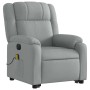 Sillón de masaje eléctrico reclinable elevable tela gris claro