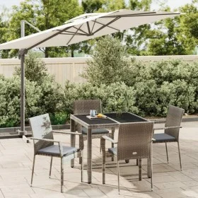 5-piece garden dining set with gray synthetic rattan cushions by vidaXL, Garden sets - Ref: Foro24-3184982, Price: 323,35 €, ...