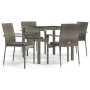 5-piece garden dining set with gray synthetic rattan cushions by vidaXL, Garden sets - Ref: Foro24-3184982, Price: 325,70 €, ...