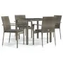 5-piece garden dining set with gray synthetic rattan cushions by vidaXL, Garden sets - Ref: Foro24-3184982, Price: 323,35 €, ...