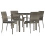 5-piece garden dining set with gray synthetic rattan cushions by vidaXL, Garden sets - Ref: Foro24-3184982, Price: 325,70 €, ...