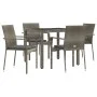 5-piece garden dining set with gray synthetic rattan cushions by vidaXL, Garden sets - Ref: Foro24-3184982, Price: 323,35 €, ...