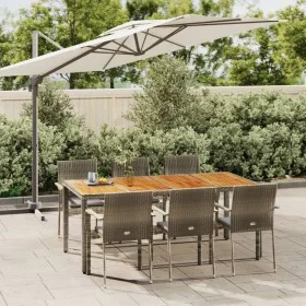 Garten-Essgruppe 7-teilig und graue synthetische Rattankissen von vidaXL, Gartensets - Ref: Foro24-3184997, Preis: 530,63 €, ...