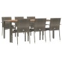 Garden dining set 7 pieces and gray synthetic rattan cushions by vidaXL, Garden sets - Ref: Foro24-3184997, Price: 507,92 €, ...