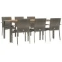Garden dining set 7 pieces and gray synthetic rattan cushions by vidaXL, Garden sets - Ref: Foro24-3184997, Price: 530,63 €, ...