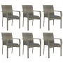 Garden dining set 7 pieces and gray synthetic rattan cushions by vidaXL, Garden sets - Ref: Foro24-3184997, Price: 530,63 €, ...