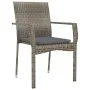 Garden dining set 7 pieces and gray synthetic rattan cushions by vidaXL, Garden sets - Ref: Foro24-3184997, Price: 530,63 €, ...