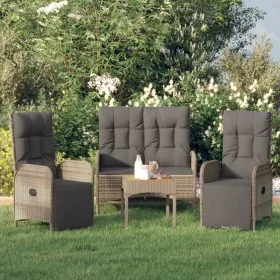 3-piece garden dining set with gray synthetic rattan cushions by vidaXL, Garden sets - Ref: Foro24-3185092, Price: 439,52 €, ...