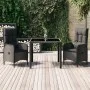 Set comedor de jardín 3 pzas con cojines ratán sintético negro de vidaXL, Conjuntos de jardín - Ref: Foro24-3185053, Precio: ...