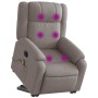 Sillón de masaje eléctrico reclinable elevable tela taupé