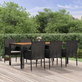 7-piece garden dining set and black synthetic rattan cushions by vidaXL, Garden sets - Ref: Foro24-3185015, Price: 484,45 €, ...