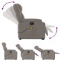 Sillón de masaje eléctrico reclinable elevable tela taupé