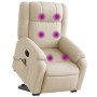 Sillón de masaje eléctrico reclinable elevable tela crema