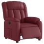 Sillón reclinable eléctrico de cuero sintético rojo tinto
