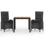 3-piece garden dining set with black synthetic rattan cushions by vidaXL, Garden sets - Ref: Foro24-3185068, Price: 358,54 €,...