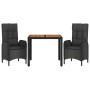 3-piece garden dining set with black synthetic rattan cushions by vidaXL, Garden sets - Ref: Foro24-3185068, Price: 358,54 €,...