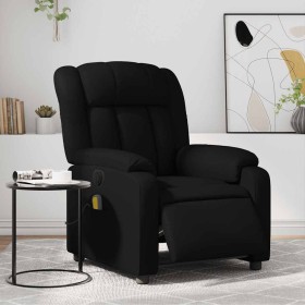 Sillón de masaje reclinable eléctrico cuero sintético negro