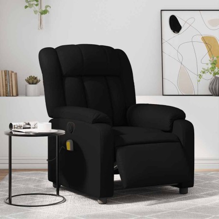 Sillón de masaje reclinable eléctrico cuero sintético negro