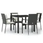 5-piece garden furniture set with black synthetic rattan cushions by vidaXL, Garden sets - Ref: Foro24-3157952, Price: 367,01...