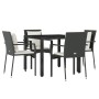 5-teiliges Gartenmöbel-Set mit schwarzen synthetischen Rattankissen von vidaXL, Gartensets - Ref: Foro24-3157952, Preis: 359,...