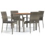5-piece garden dining set with gray synthetic rattan cushions by vidaXL, Garden sets - Ref: Foro24-3184994, Price: 368,74 €, ...