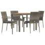 5-piece garden dining set with gray synthetic rattan cushions by vidaXL, Garden sets - Ref: Foro24-3184994, Price: 347,39 €, ...