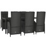 7-piece garden dining set and black synthetic rattan cushions by vidaXL, Garden sets - Ref: Foro24-3185063, Price: 930,09 €, ...