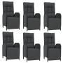 7-teiliges Garten-Essset und schwarze Kissen aus synthetischem Rattan von vidaXL, Gartensets - Ref: Foro24-3185063, Preis: 93...