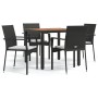 5-piece garden furniture set with black synthetic rattan cushions by vidaXL, Garden sets - Ref: Foro24-3184988, Price: 356,96...