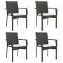 5-teiliges Gartenmöbel-Set mit schwarzen synthetischen Rattankissen von vidaXL, Gartensets - Ref: Foro24-3184988, Preis: 403,...