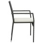 Set de muebles jardín 5 pzas con cojines ratán sintético negro